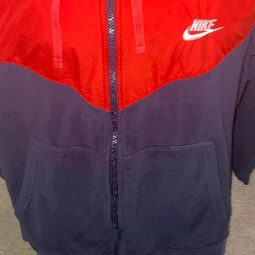 Nike NSW Polar Fleece Wind-runner 929114 451 Navy/White-Red New Men's Size 2XL - Picture 5 of 8